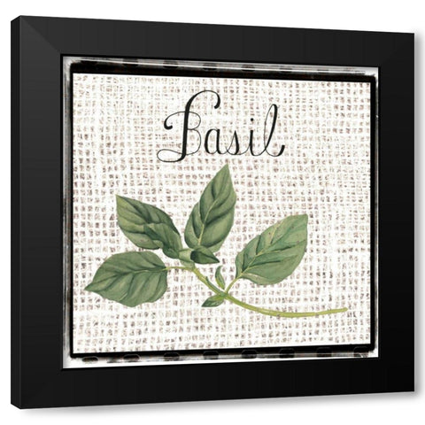 Burlap Herbs V Black Modern Wood Framed Art Print with Double Matting by Popp, Grace