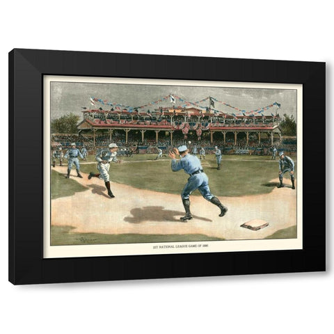 National League Game 1886 Black Modern Wood Framed Art Print by Snyder