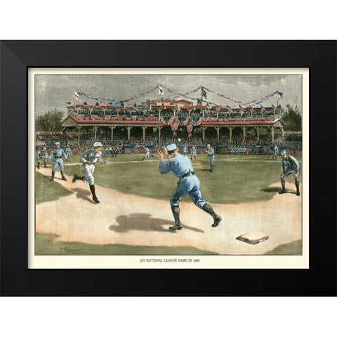 National League Game 1886 Black Modern Wood Framed Art Print by Snyder