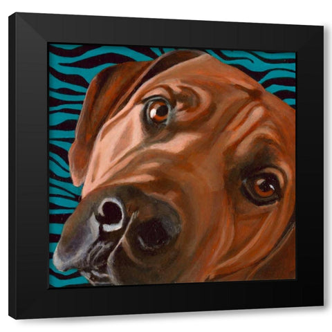Dlynns Dogs - Bunsen Black Modern Wood Framed Art Print by Roll, Dylnn