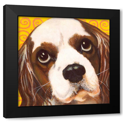 Dlynns Dogs - Charlie Black Modern Wood Framed Art Print with Double Matting by Roll, Dylnn