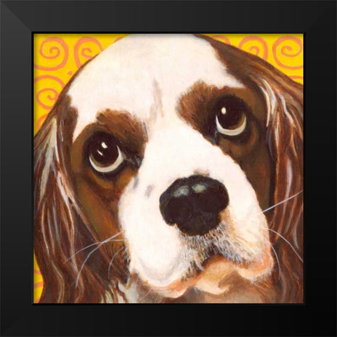 Dlynns Dogs - Charlie Black Modern Wood Framed Art Print by Roll, Dylnn