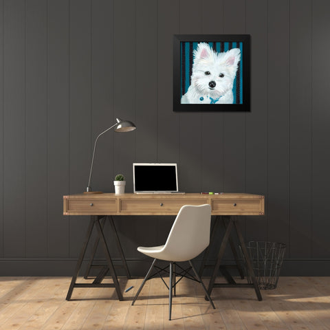 Dlynns Dogs - Paris Black Modern Wood Framed Art Print by Roll, Dylnn