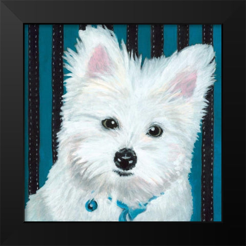 Dlynns Dogs - Paris Black Modern Wood Framed Art Print by Roll, Dylnn