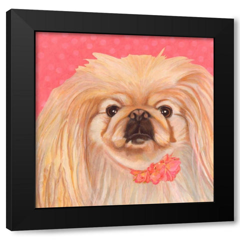 Dlynns Dogs - Pinky Black Modern Wood Framed Art Print by Roll, Dylnn