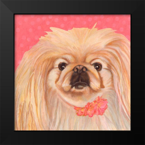 Dlynns Dogs - Pinky Black Modern Wood Framed Art Print by Roll, Dylnn