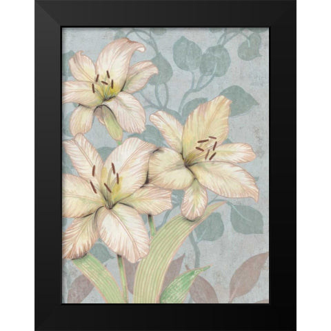 Trois Fleurs I Black Modern Wood Framed Art Print by OToole, Tim
