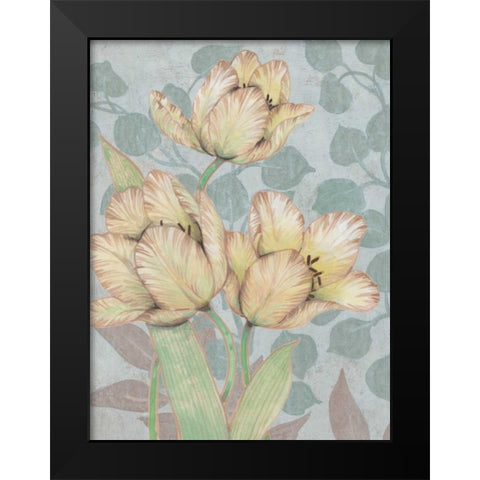 Trois Fleurs II Black Modern Wood Framed Art Print by OToole, Tim
