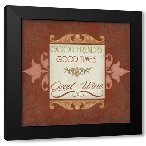 Inspired Wine II Black Modern Wood Framed Art Print with Double Matting by Vision Studio