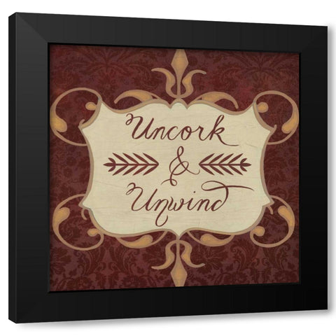 Inspired Wine V Black Modern Wood Framed Art Print by Vision Studio