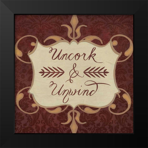 Inspired Wine V Black Modern Wood Framed Art Print by Vision Studio
