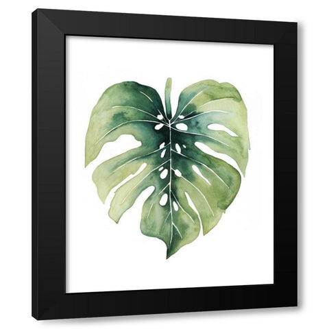 Custom Paradise Palm Leaves on white I Black Modern Wood Framed Art Print by Popp, Grace