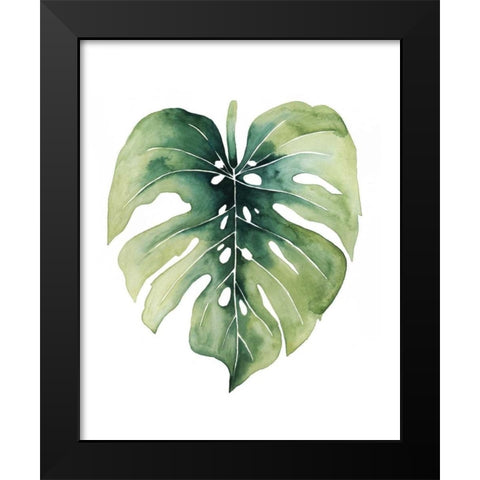 Custom Paradise Palm Leaves on white I Black Modern Wood Framed Art Print by Popp, Grace