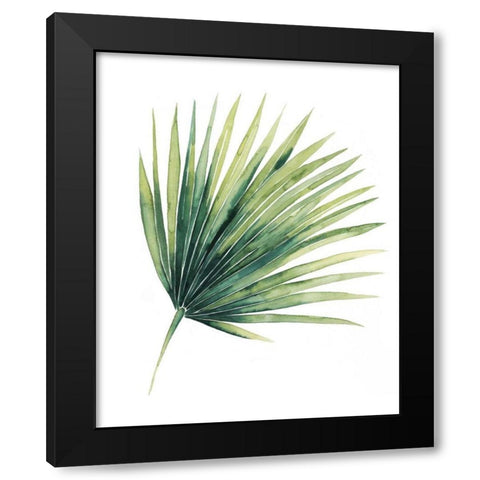 Custom Paradise Palm Leaves on white II Black Modern Wood Framed Art Print by Popp, Grace