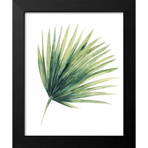 Custom Paradise Palm Leaves on white II Black Modern Wood Framed Art Print by Popp, Grace