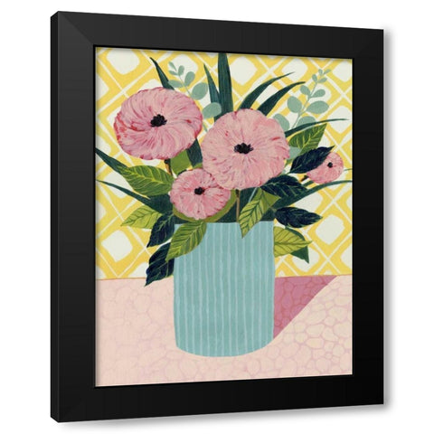 Retro Bouquet I Black Modern Wood Framed Art Print with Double Matting by Popp, Grace