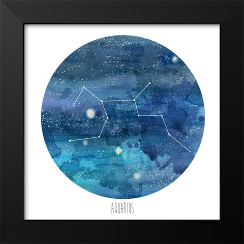 Constellation-Aquarius Black Modern Wood Framed Art Print by McCavitt, Naomi