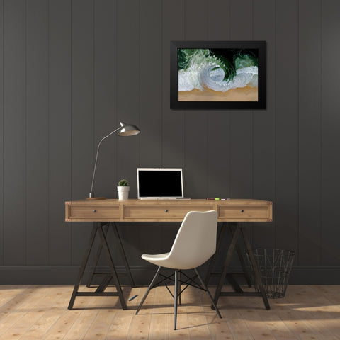 Sea Wave II Black Modern Wood Framed Art Print by Wang, Melissa