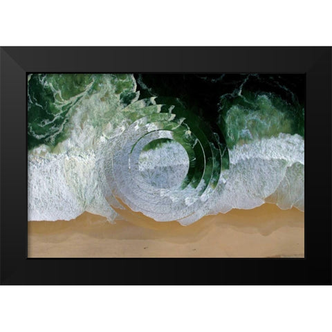 Sea Wave II Black Modern Wood Framed Art Print by Wang, Melissa