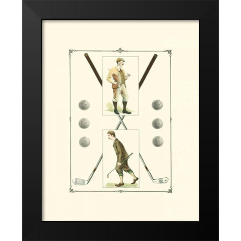 Golfers- H. Hutchinson and John Ball Black Modern Wood Framed Art Print by Spy