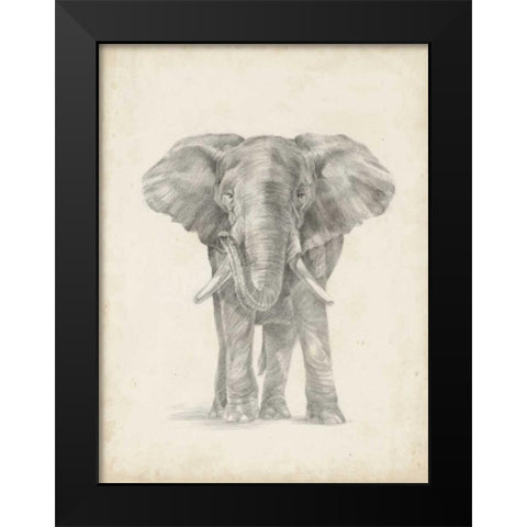 Elephant Sketch II Black Modern Wood Framed Art Print by Harper, Ethan