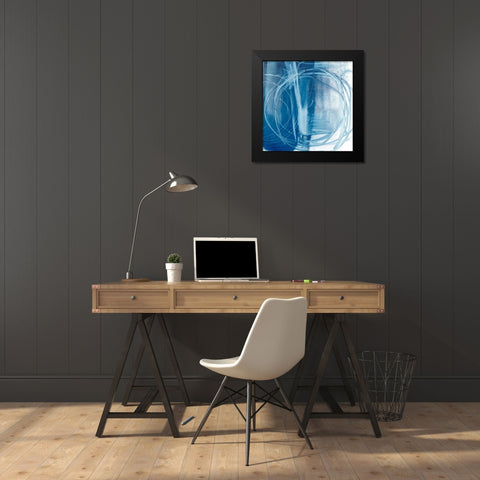 Indigo Expression III Black Modern Wood Framed Art Print by Harper, Ethan