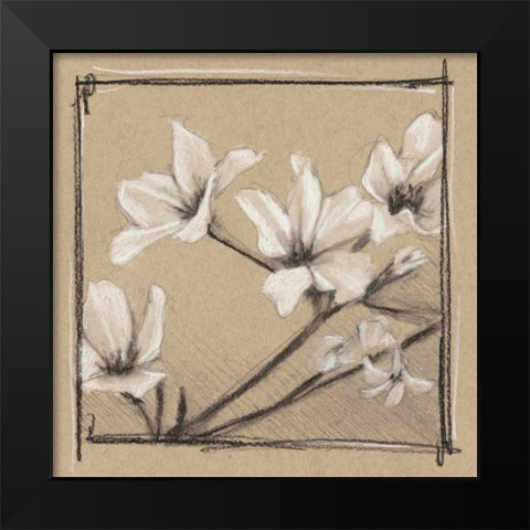 White Floral Study I Black Modern Wood Framed Art Print by Harper, Ethan