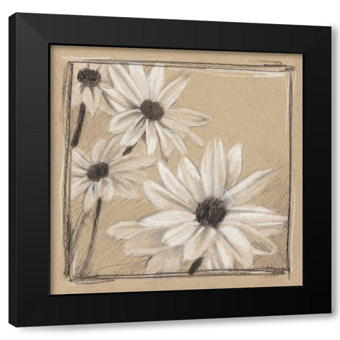 White Floral Study II Black Modern Wood Framed Art Print by Harper, Ethan