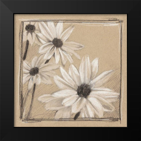 White Floral Study II Black Modern Wood Framed Art Print by Harper, Ethan