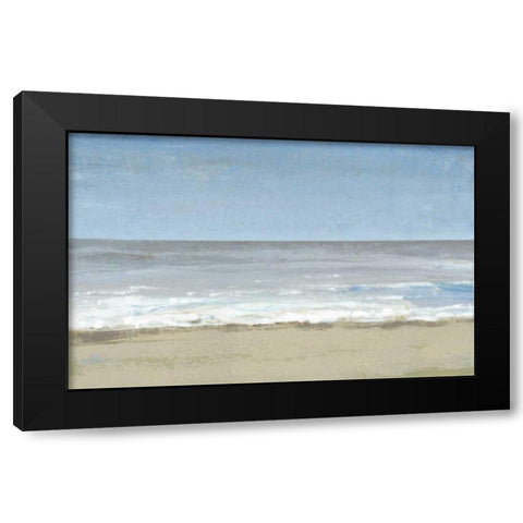 Beach Walking Day II Black Modern Wood Framed Art Print by OToole, Tim