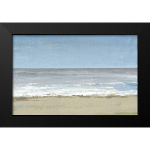 Beach Walking Day II Black Modern Wood Framed Art Print by OToole, Tim