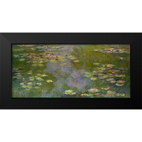 Water Lilies I Black Modern Wood Framed Art Print by Monet, Claude