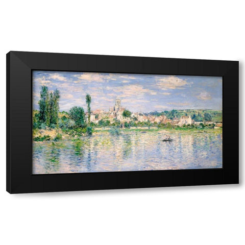 Vetheuil in Summer Black Modern Wood Framed Art Print with Double Matting by Monet, Claude