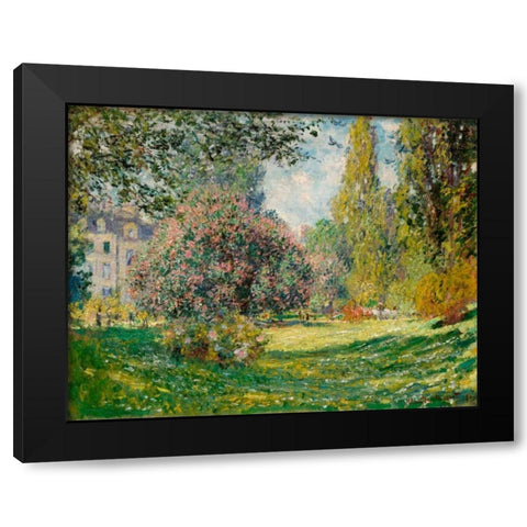 Landscape-The Parc Monceau Black Modern Wood Framed Art Print by Monet, Claude