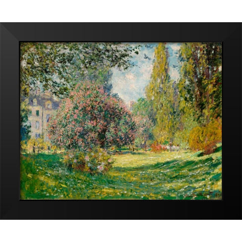 Landscape-The Parc Monceau Black Modern Wood Framed Art Print by Monet, Claude