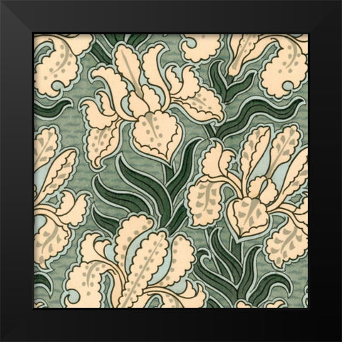 Nouveau Textile Motif II Black Modern Wood Framed Art Print by Vision Studio
