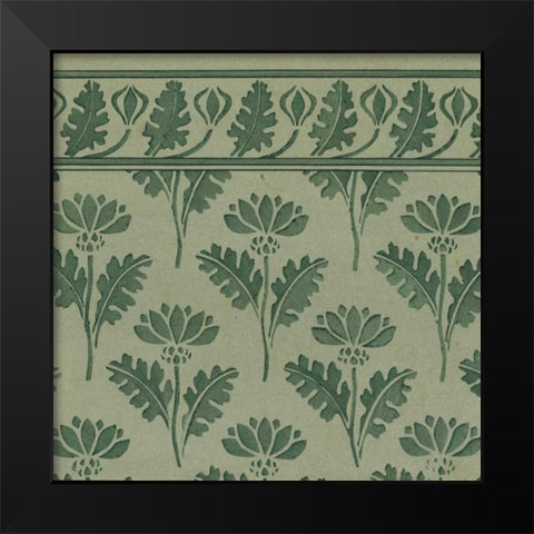 Nouveau Textile Motif VII Black Modern Wood Framed Art Print by Vision Studio