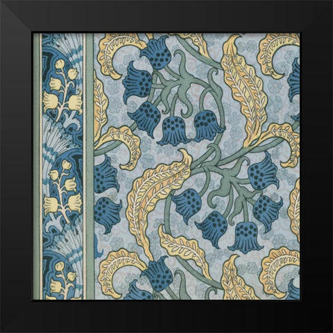Nouveau Textile Motif VIII Black Modern Wood Framed Art Print by Vision Studio
