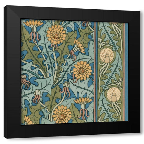 Nouveau Textile Motif IX Black Modern Wood Framed Art Print by Vision Studio