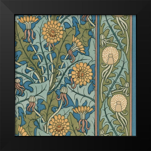 Nouveau Textile Motif IX Black Modern Wood Framed Art Print by Vision Studio