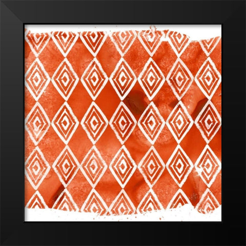 Crimson Motif VI Black Modern Wood Framed Art Print by Vess, June Erica