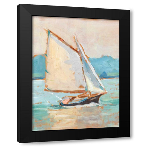 Contemporary Yacht II Black Modern Wood Framed Art Print with Double Matting by Harper, Ethan