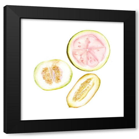 Love Me Fruit I Black Modern Wood Framed Art Print by Wang, Melissa