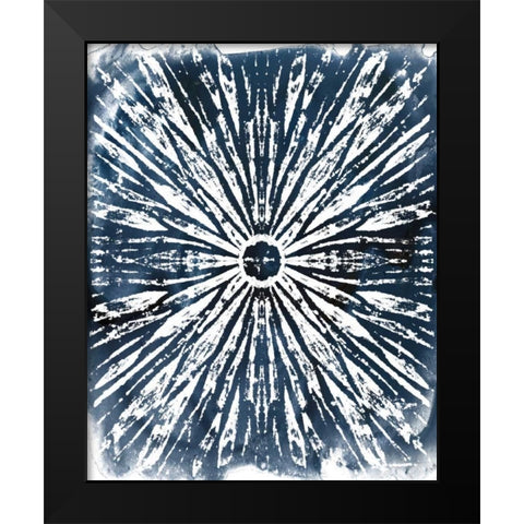 Indigo Ink Motif I Black Modern Wood Framed Art Print by Vess, June Erica