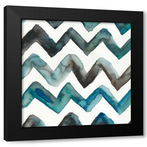 La Mer VII Black Modern Wood Framed Art Print with Double Matting by Zarris, Chariklia