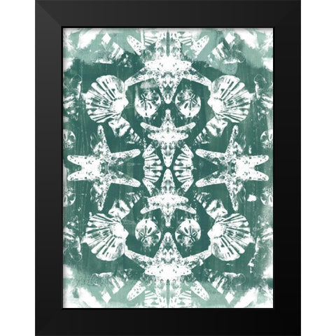 Sea Green Kaleidoscope I Black Modern Wood Framed Art Print by Vess, June Erica