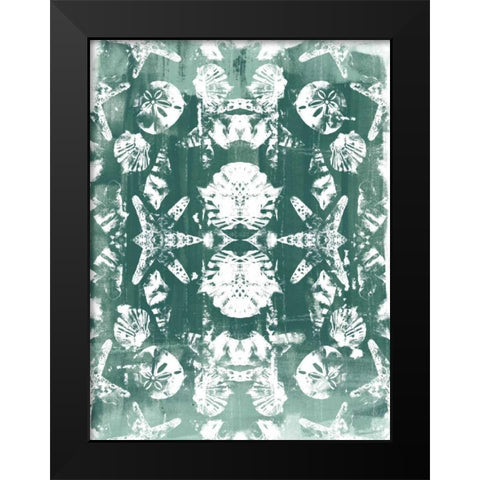 Sea Green Kaleidoscope II Black Modern Wood Framed Art Print by Vess, June Erica