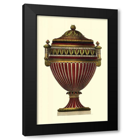 Empire Urn II Black Modern Wood Framed Art Print with Double Matting by Vision Studio