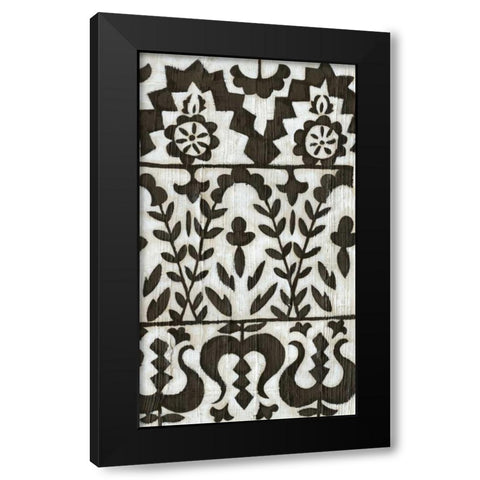 Flamenco Pattern II Black Modern Wood Framed Art Print with Double Matting by Zarris, Chariklia