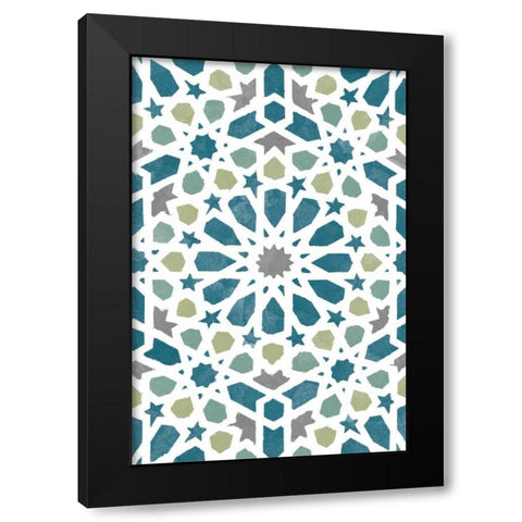 Zellige Board III Black Modern Wood Framed Art Print with Double Matting by Saunders, Alonzo